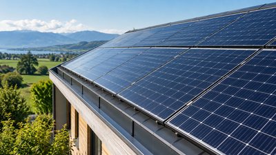 Illustration générée — panneaux photovoltaïques